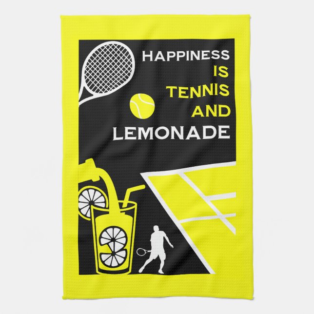 Vintage Tennis Lemonad Kökshandduk (Vertikal)