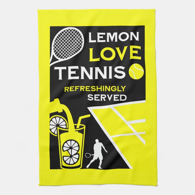 Vintage Tennis Lemonad Kökshandduk (Vertikal)