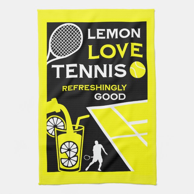 Vintage Tennis Lemonad Kökshandduk (Vertikal)