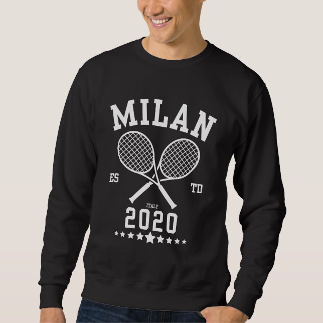 Vintage Tennis Milan Etablerad 2020 Lång Ärmad Tröja (Framsida)