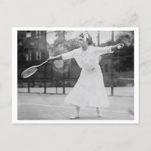 Vintage tennis-spelare vid domstol vykort