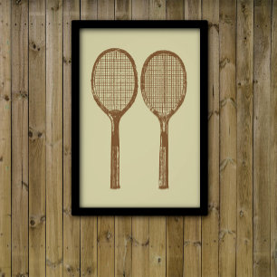 Vintage tennisracketar fototryck