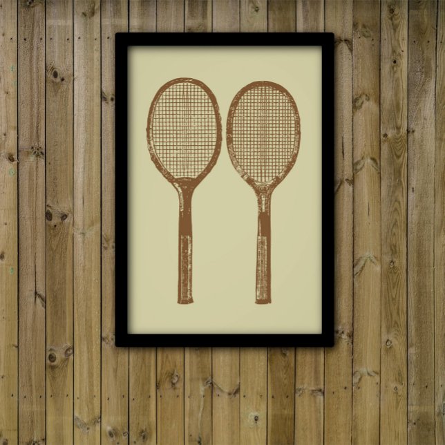 Vintage tennisracketar fototryck (Skapare uppladdad)