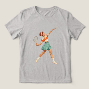 Vintage tennisservert illustration t shirt