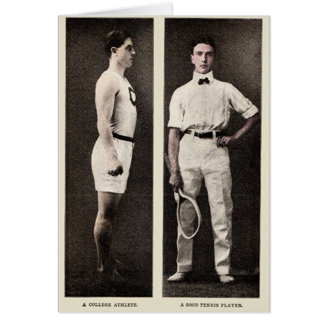 Vintage Tennisspelare Atlet Proffs Hälsningskort (Framsidan)