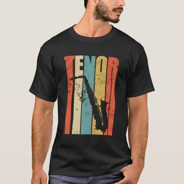 Vintage Tenor Saxophone T Shirt (Framsida)