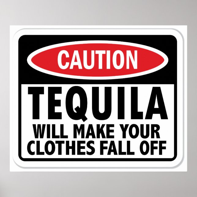 Vintage Tequila-varningsskylt Poster (Framsidan)