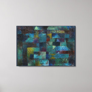 Vintage Terraced Garden (1920) av Paul Klee Canvastryck