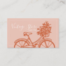 Vintage Terracotta Bicycle Flowers Pastel Retro