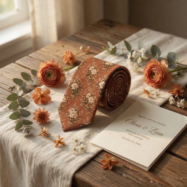 Vintage Terrakotta och Vildblomster Trädgård Botan Slips (Skapare uppladdad)