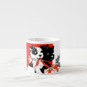 Vintage Terrier och Scotty jul Espressomugg