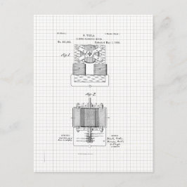 Vintage Tesla Electro Magnetic Motor Patent Vykort