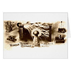 Vintage Tesla Letterhead Hälsningskort