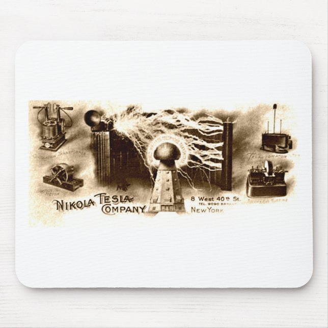 Vintage Tesla Letterhead Musmatta (Framsidan)