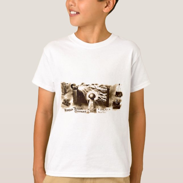 Vintage Tesla Letterhead T-shirt (Framsida)