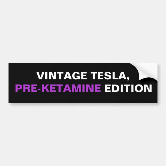 Vintage Tesla Pre Ketamin Edition Bildekal (Framsidan)
