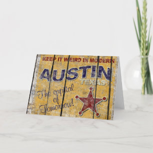 Vintage Texas - Austin Greeting Card Kort