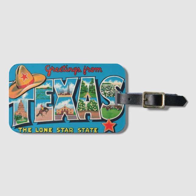 Vintage Texas Bagagebricka (Framsida horisontal)
