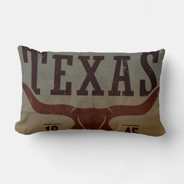 Vintage Texas Cowboy Lumbar Pillow Lumbarkudde (Framsida)