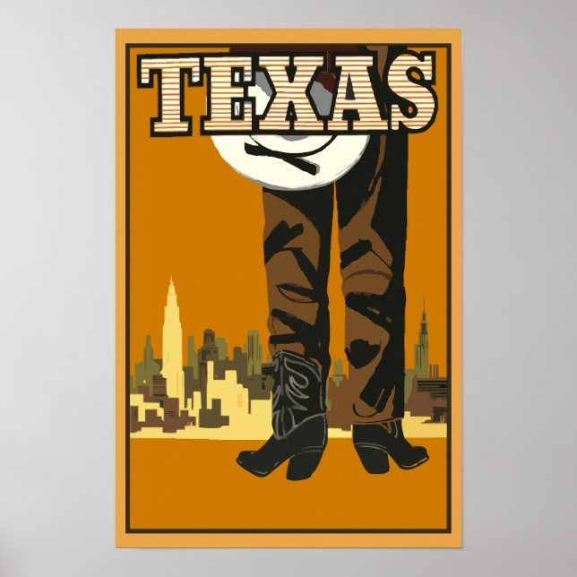 Vintage Texas Cowboy Poster (Framsidan)