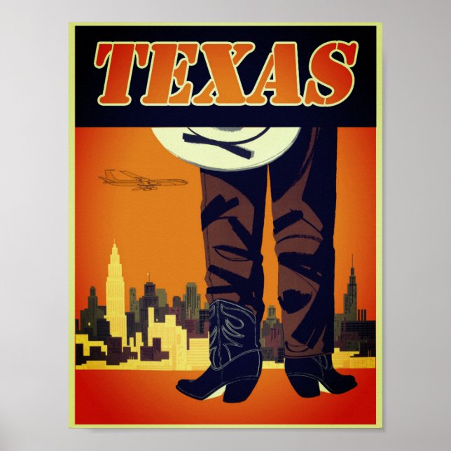 Vintage Texas Cowboy Poster (Framsidan)
