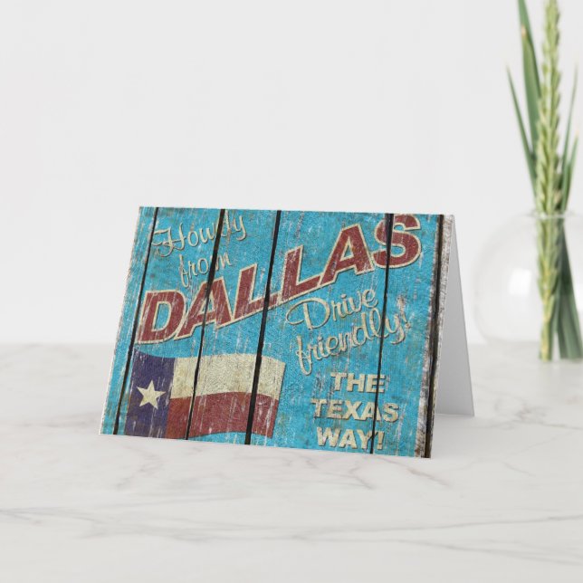 Vintage Texas - Dallas Greeting Card Kort (Framsida)