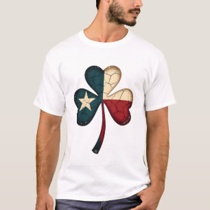 Vintage Texas Flag Shamrock Distressed Irländsk Kr T Shirt