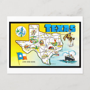 Vintage Texas Karta vykort