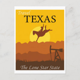 Vintage Texas Lone Star State Retro Resa Vykort