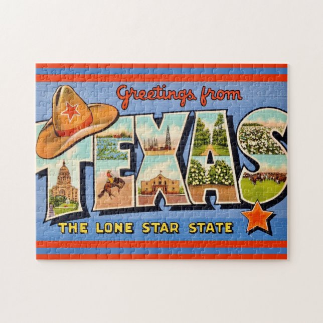 Vintage Texas Pussel (Horisontell)
