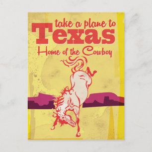Vintage Texas Resor Häst Affisch Vykort