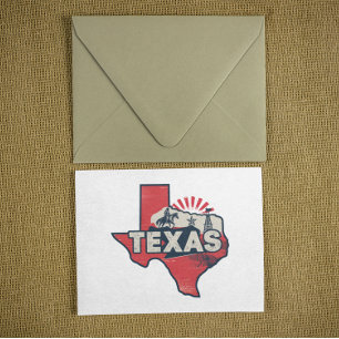 Vintage Texas USA Karta Vykort
