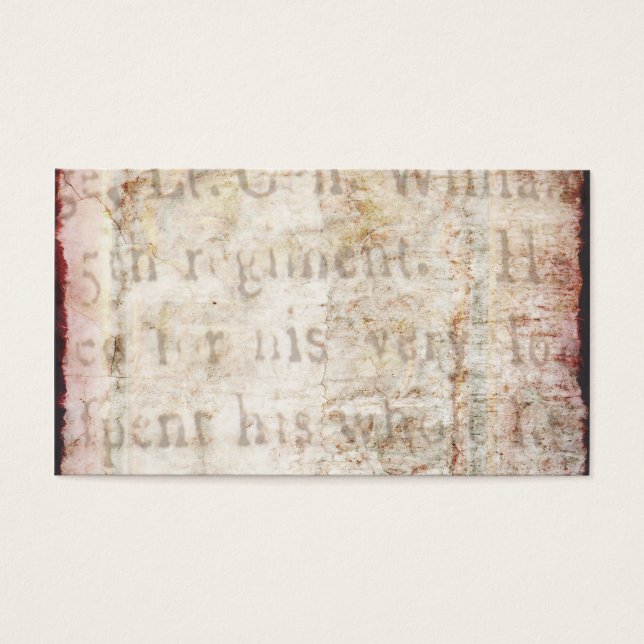Vintage Text 1700 Papper bakgrundsmall tom Visitkort (Framsidan)