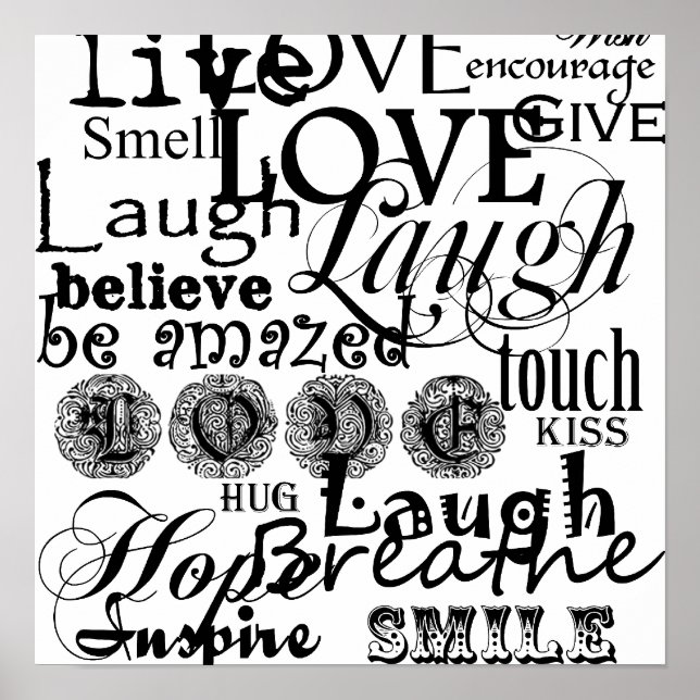 Vintage Text Life Advice Apparat och presenter Poster (Framsidan)