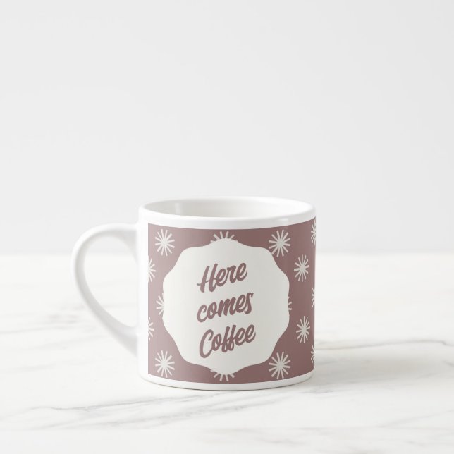 Vintage-text och snöflingor på brunt espressomugg (Vänster)