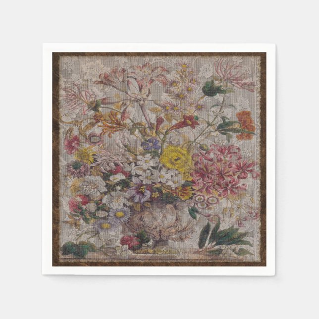 Vintage Textiles Cocktail Papper Napkins Pappersservett (Framsidan)