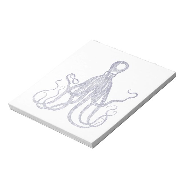 Vintage Texturerad oktopus Anteckningsblock (Roterad)