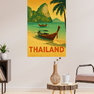 Vintage Thailand Strandparadis Poster