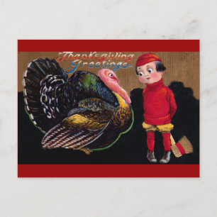 Vintage Thankgiving Helg Vykort