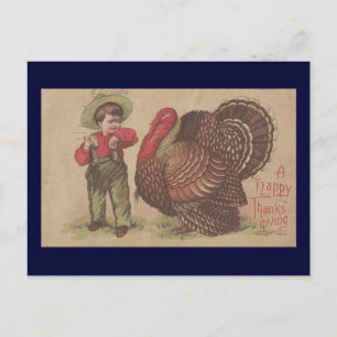 Vintage Thankgiving Turkiet Helg Vykort