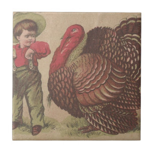 Vintage Thankgiving Turkiet Kakelplatta