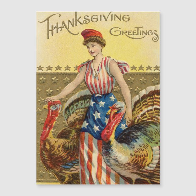 Vintage Thanksgiving Amerikanska Hälsning (Framsida)