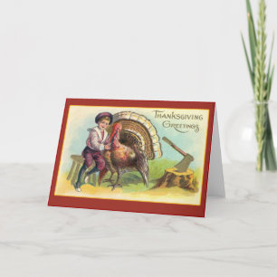 Vintage Thanksgiving Art-hälsningskort Helgkort