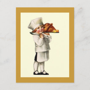 Vintage Thanksgiving Barnrumskeps Turky INVITATION Inbjudningar