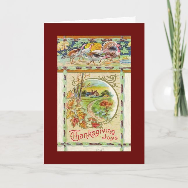 Vintage Thanksgiving Card Helgkort (Framsida)