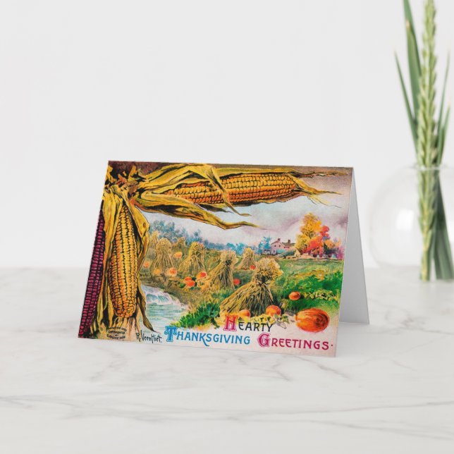 Vintage Thanksgiving Card Helgkort (Framsida)