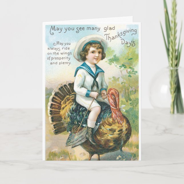 Vintage Thanksgiving Card Helgkort (Framsida)