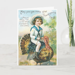 Vintage Thanksgiving Card Helgkort