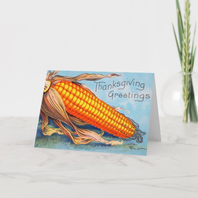 Vintage Thanksgiving Card Helgkort (Framsida)