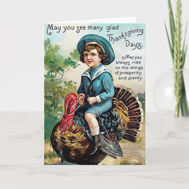 Vintage Thanksgiving Card Helgkort (Framsida)